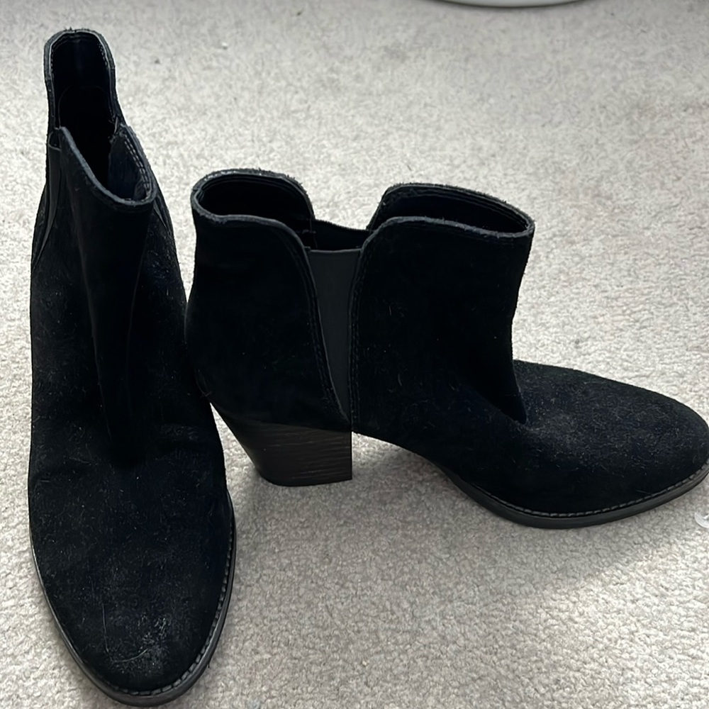 Black suede ankle boots by Dolce Vita